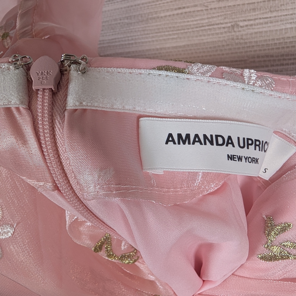x REVOLVE Skylark Mini Dress in Pink Flower Embroidery Amanda Uprichard Small - Picture 14 of 14